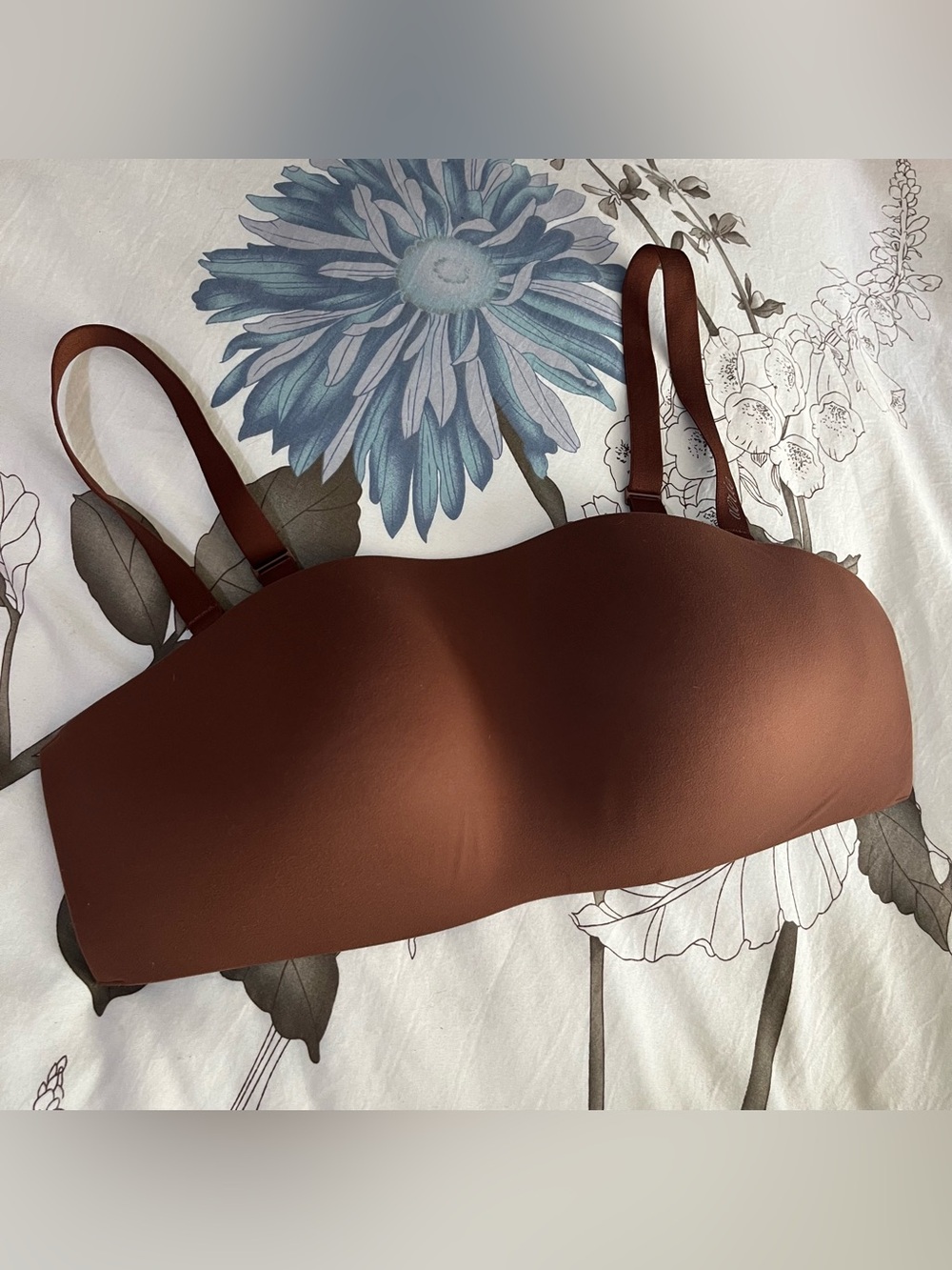 Aerie SMOOTHEZ Wireless Bandeau-style Bra Detachable Straps ESPRESSO Size XL